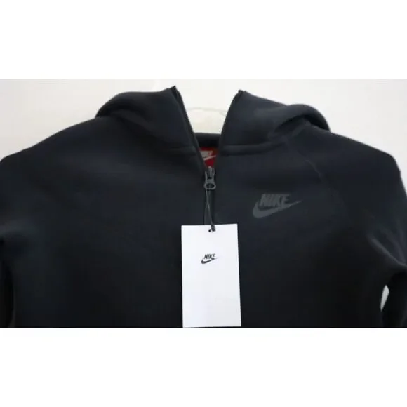 Nike Sportswear FD3285-010 Kids' Sz XS Black Tech Fleece Full Zip Hoodie - Picture 3 of 8